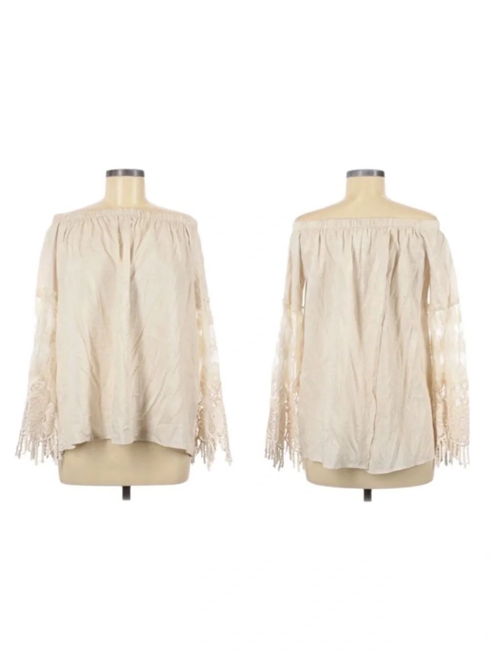 HUMMINGBIRD Lace Embroidered Off Shoulder Top M